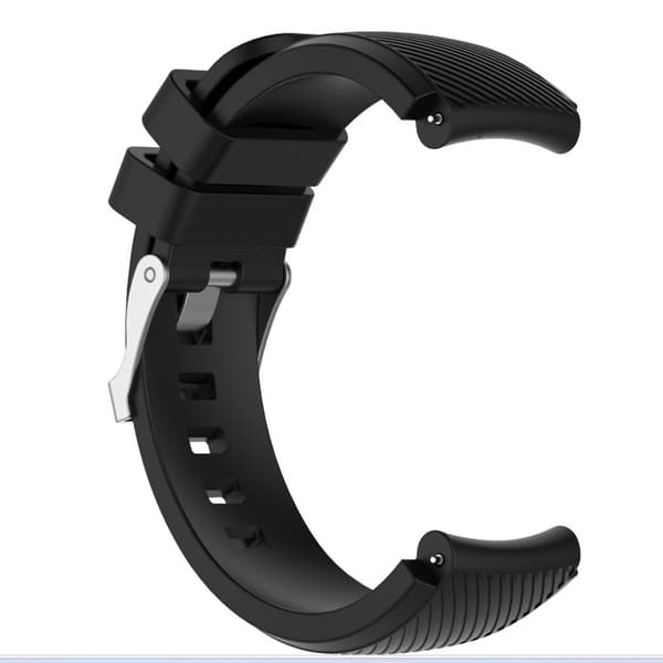 Silikonerem til Samsung Gear S3 - Erstatningsrem til Pebble Time og Huawei Watch 2 Pro Sort 22 mm Sort 22 mm Black