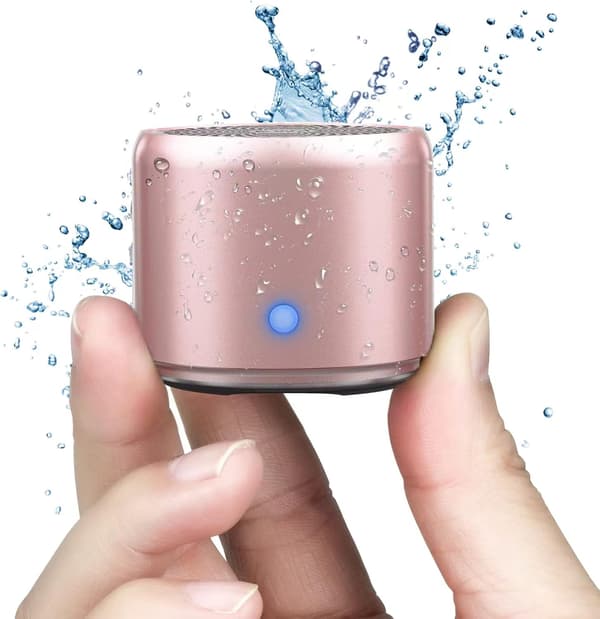 A106 Bærbar Mini Bluetooth Højttaler, Forbedret Bas og High Definition Lyd, Bærbart Design, til iPhone, iPad, Laptops og Mere (Rosaguld)