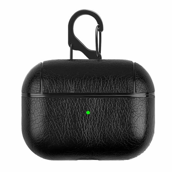 AirPods 3 etui cover beskyttelsesetui læder sort sort black