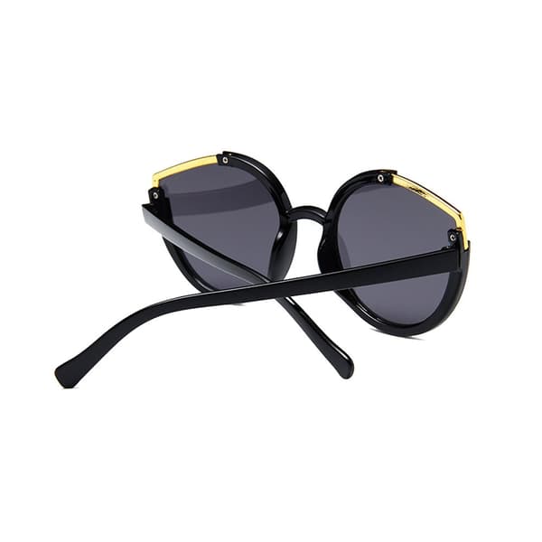 Runde Sorte Solbriller Gull Svart black