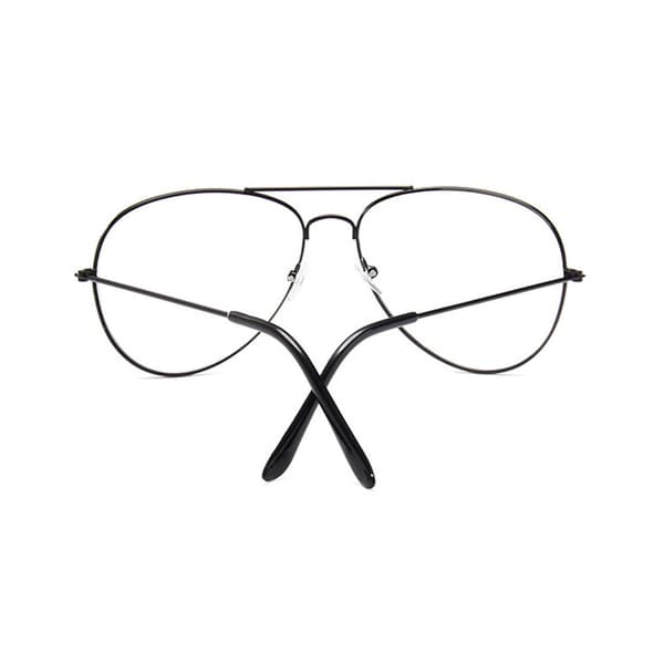 Sorte pilotbriller med klare glas, aviator, klare glas, sort black