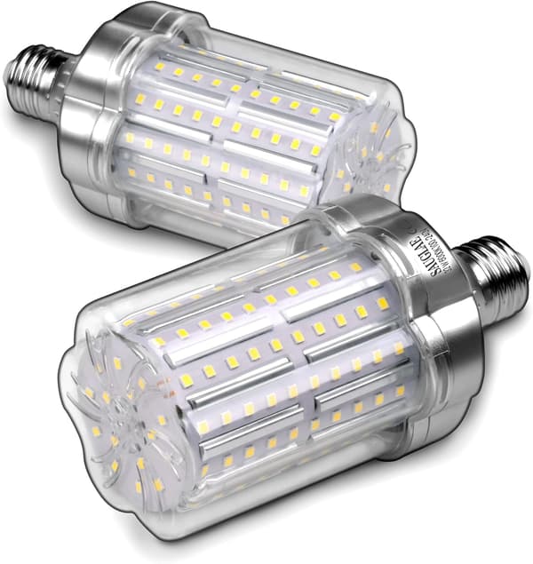 80W LED-lampor, E27 Edison skruvsockel, 6000K dagsljusvitt, 2-pack