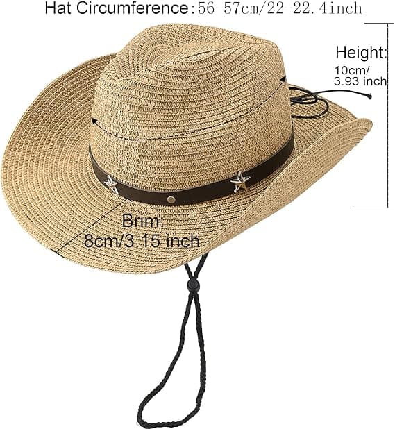 Panama Fedora Hat til Kvinder - Cowboyhat i Strå - Strandhat - Bredskygget Solhat