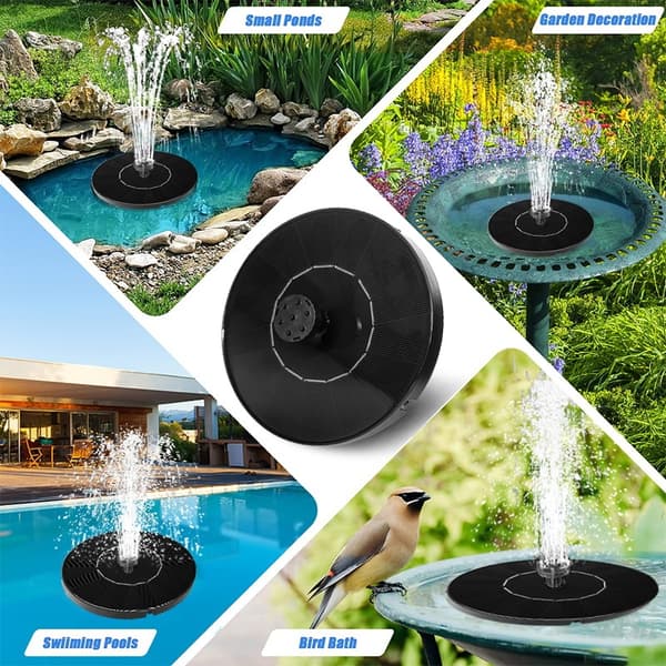 Solarfontän för fågelbad – 16 cm svart black