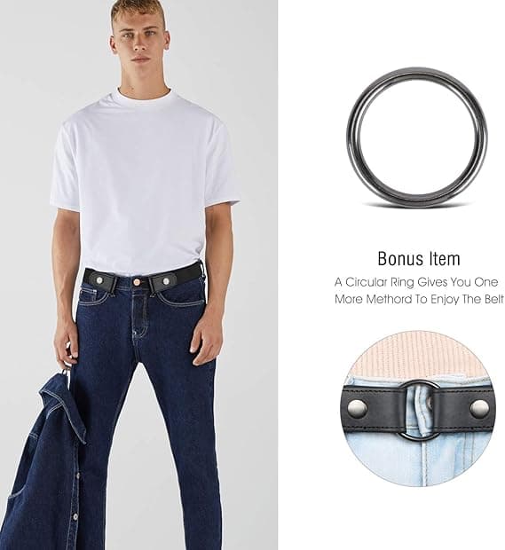 Elastisk usynligt bælte uden spænde til mænd og kvinder, spændeløst elastisk bælte til jeans og bukser
