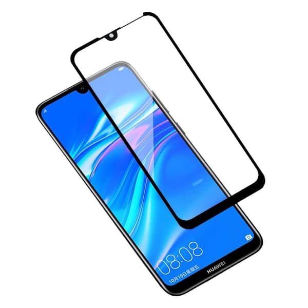 Huawei Y6 Full Coverage HD Skärmskydd Kolfiber Härdat Glas svart black