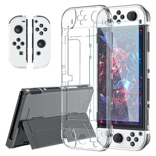 Nintendo Switch OLED-kompatibelt hårdt etui i plastik transparent