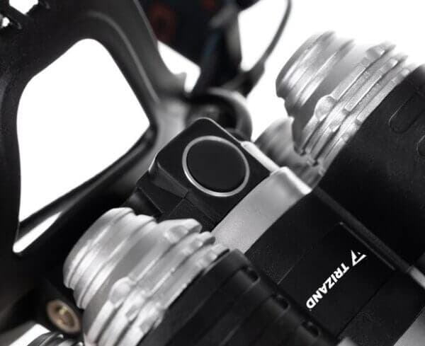 Kraftig pandelampe 5 LED CREE T6 med 2 opladere sort black