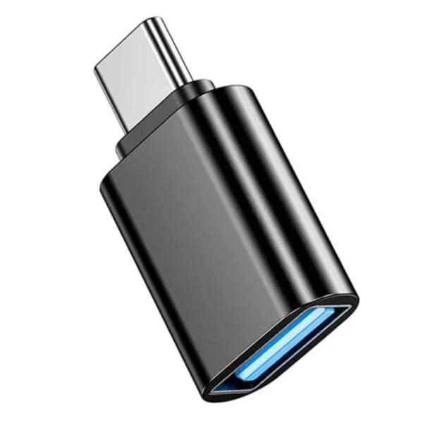 USB-C OTG-adapter Type-C han USB 2.0 hun sort black