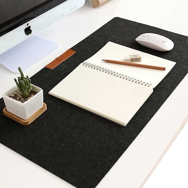 Skrivebordsmatte 80x30cm Svart Filt - Stor Musematte svart black