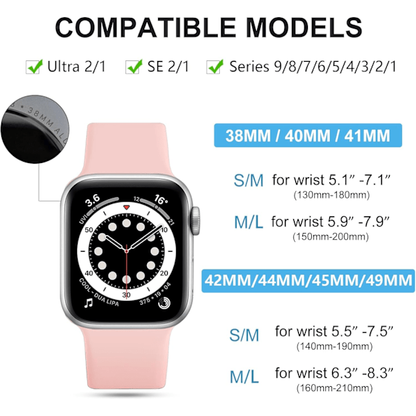 3-pack armband kompatibla med Apple Watch 42mm 44mm 45mm 49mm, silikonersättningsband för iWatch Series 9 8 7 6 5 4 SE, flerfärgad