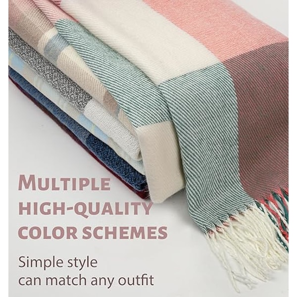 Dam Plaid Rutiga Filt-Sjal Chunky Stor Överdimensionerad Vinter Höst Varma Sjal Stor Tartan Sjal Wrap Shawl Damernas Presenter