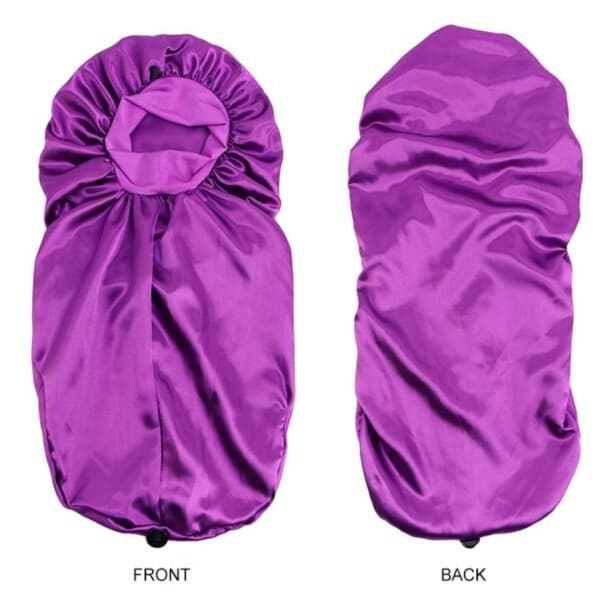 Lang sovehætte - Satinhætte - Hårplejehætte Sovehætte One-Size Sort sort black