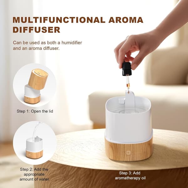 Eterisk oljediffuser, 125 ml aromaterapidiffuser, ultralydsdiffusere for eteriske oljer, kjølig tåkeluftfukter