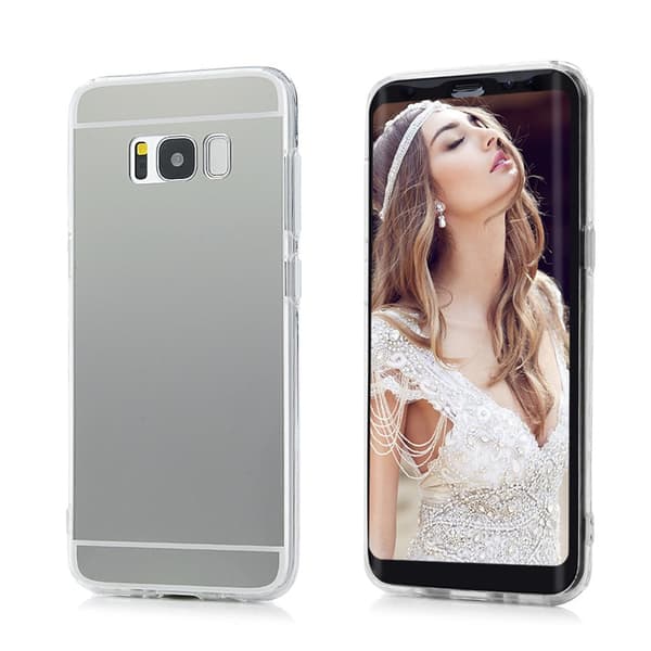 Samsung Galaxy S8 Fodral Spegel TPU Bumper silver