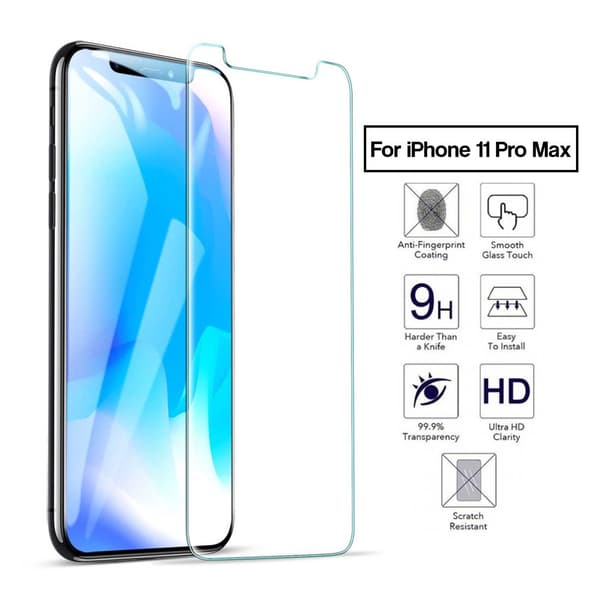 iPhone 11 Pro Max HD Skärmskydd Härdat Glas transparent