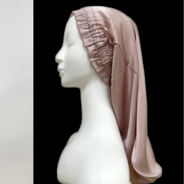 Sovehætte i 100% silke LightPink