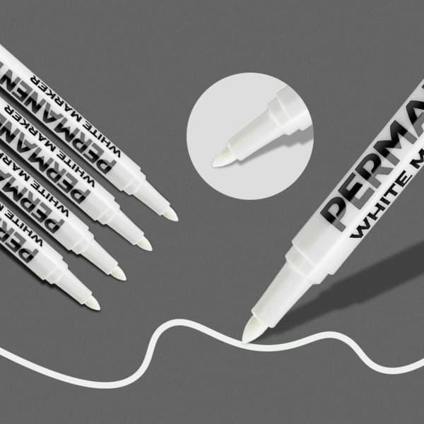 Permanent Marker Fin Spids 12-pak - Hurtigtørrende, Vandtæt, Multi-overflade, Kompatibel med Alle Materialer