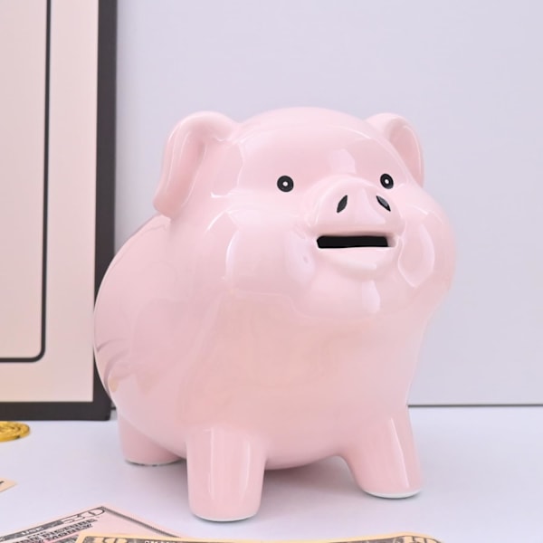 Spargris för vuxna som måste krossas för att öppnas, Keramik, Spargris för flickor och pojkar, Pengalåda för kontantgåva, Myntbank, Spargris för barn, Kontantsparande