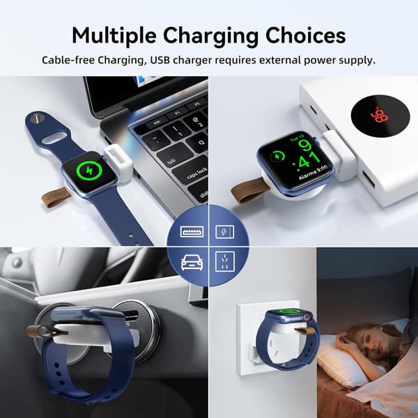 USB-oplader til Apple Watch, Magnetisk iWatch-oplader Bærbar Trådløs Oplader