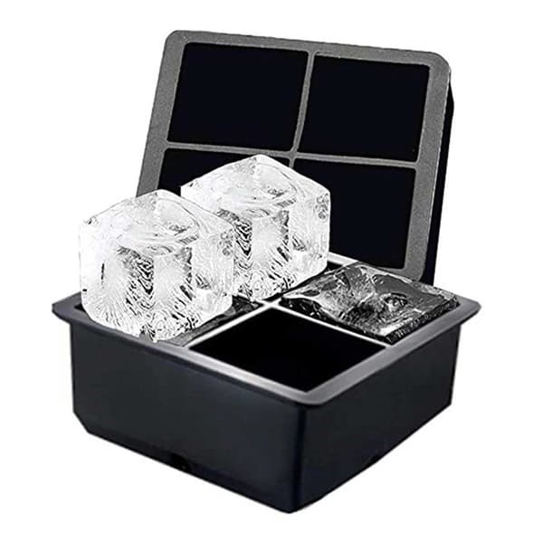 2-pakning 4 store isbiter - Silikonform store isbiter svart black