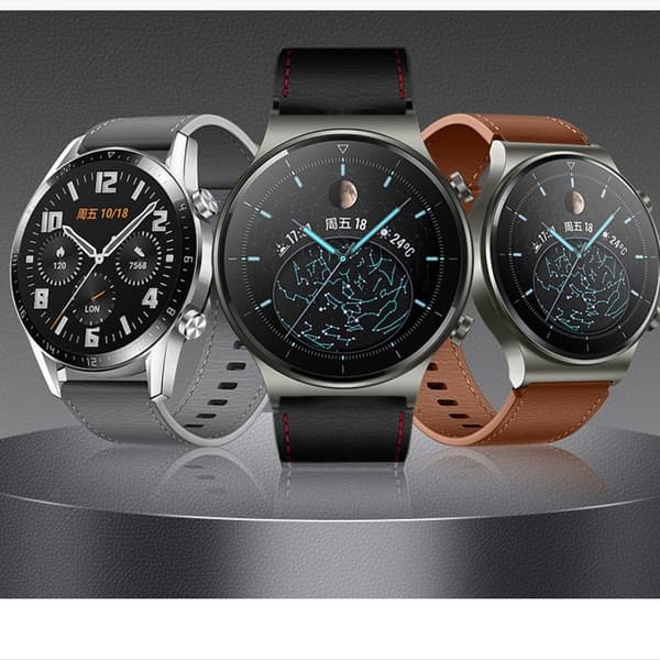 22 mm læderrem kompatibel med Huawei GT2 Pro Smartwatch - Stilfuld erstatningsrem grå Grey