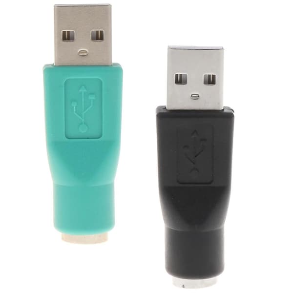 Udskiftning USB Han til PS/2 Hun Konverter Adapter Teal