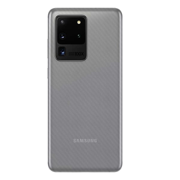 3-pack Galaxy S20 Ultra kolfiberdekal skyddsfilm baksida transparent