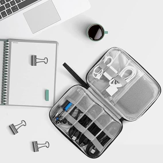Elektronisk tilbehør Organizer Bag, Reisekabel Organizer Bag, Universal Bære Reise Gadget Bag for USB-kabel, Lader Harddisk black