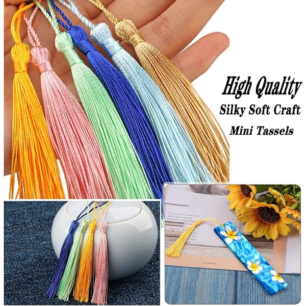 30 st Bokmärkes Tofsar, Mini Tofsar Silkeslena Tofsar för Bokmärken Handgjorda Bokmärkes Tofsar för Resin DIY Hantverksmaterial