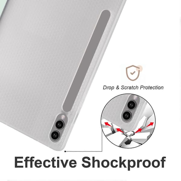 For Samsung Galaxy Tab S10+ Deksel med Penneholder Tri-Fold Stativ Nettbrettdeksel Auto Våkne/Sov
