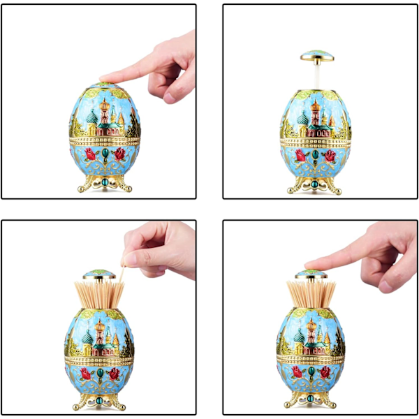 Bärbar infällbar tandpetshållare med flasköppnarfunktion, handtrycks tandpetsdispenser, automatisk retro pop-up tandpetsetui