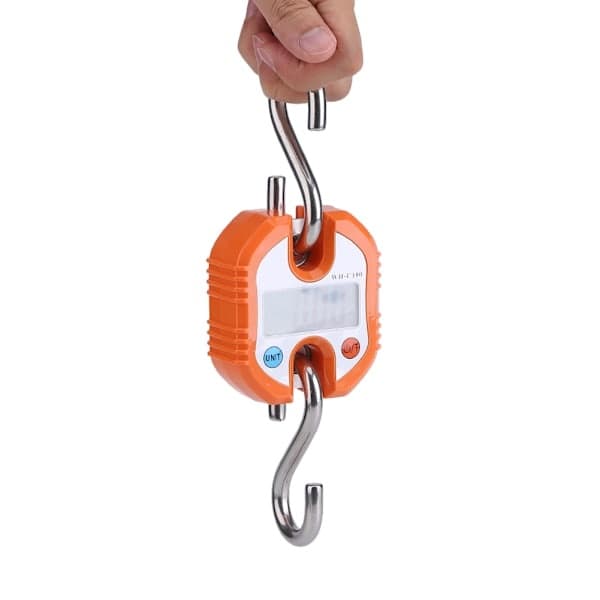 WeiHeng Bärbar Kran LCD Digital Elektronisk Krok Hängvåg Loop Vågsaldo Orange