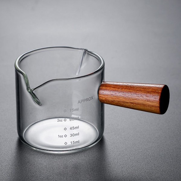 Espresso Koppar Set om 2, 100ML Dubbla Pipar Koppar, Espresso Shotglas, Mjölkkopp med Handtag, Klar