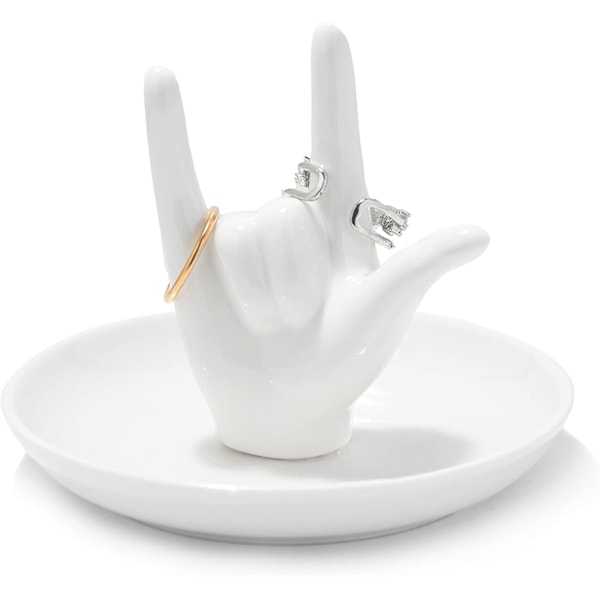 JAG ÄLSKAR DIG Handringhållare Ringfat Keramisk Smyckeshållare Fat Prydnadsfat för Ringar Örhängen Halsband Organizer