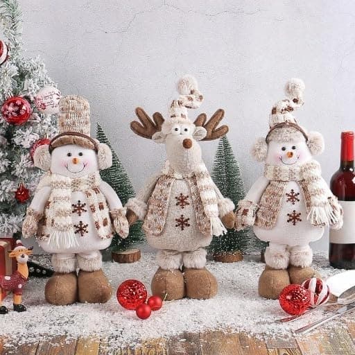 1 st Teleskopisk jul-snögubbedocka med spetsig hatt, justerbar höjd B