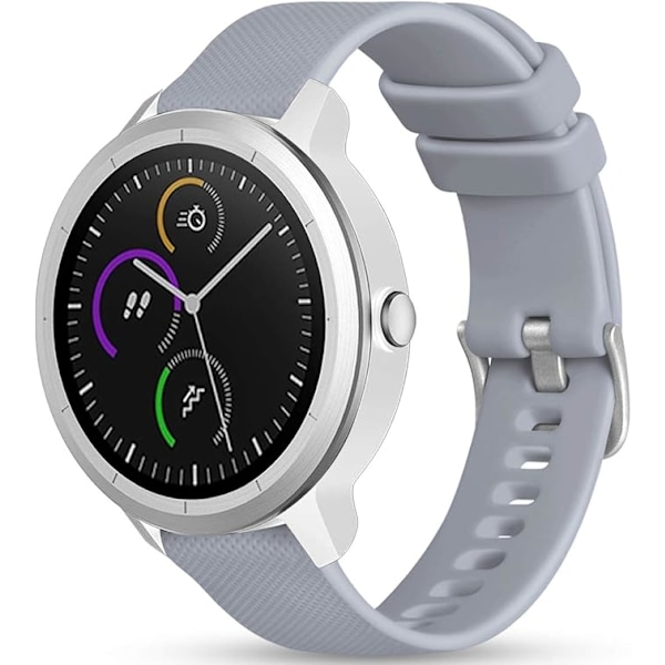 20mm Armband för Garmin Vivoactive 3/3 Music/Venu/Venu 2 Plus/sq/sq 2/Forerunner 245/645/55, Mjukt Silikon Ersättningsarmband