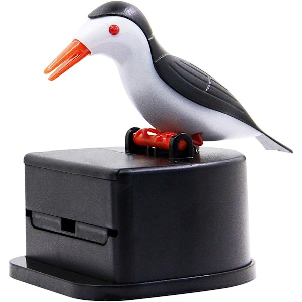 Liten fågel tandpetare dispenser, kreativ tryck-typ tandpetare fågel dispenser, tandpetarhållare. (svart)