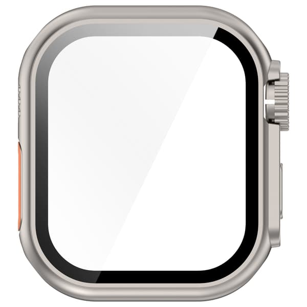 Beskyttelsesetui til Apple Watch - Hård PC & Hærdet Glas Sølv 46 mm Sølv 46 mm Silver