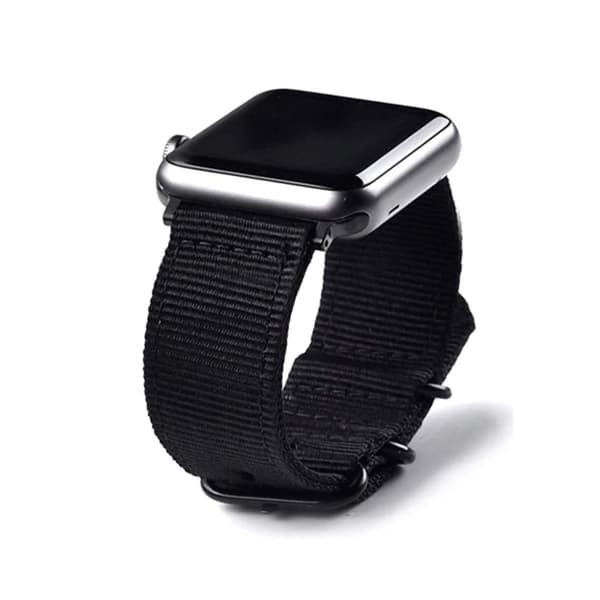 Apple Watch 1-8/SE/Ultra 42/44/45/49 Nylonrem NATO-rem sort black