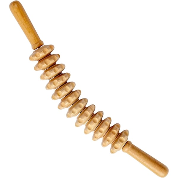 Massage Roller Stick i Trä, Böjt Massageverktyg i Trä för Kroppsskulptering, Lymfdränage, Fascia Release