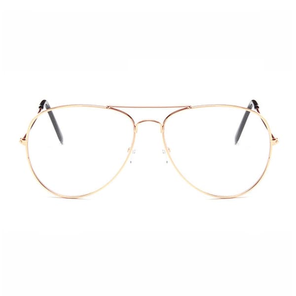 Retro Pilot Aviator Glasögon i Roséguld Klara Linser Utan Styrka