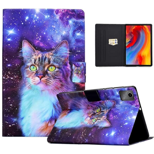 Fodral för Lenovo Tab M11/Xiaoxin Pad 11 2024 med Korthållare Mönstrat Läder Tabletskydd