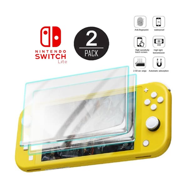 2-pakning Nintendo Switch Lite-kompatible skjermbeskyttere i herdet glass transparent