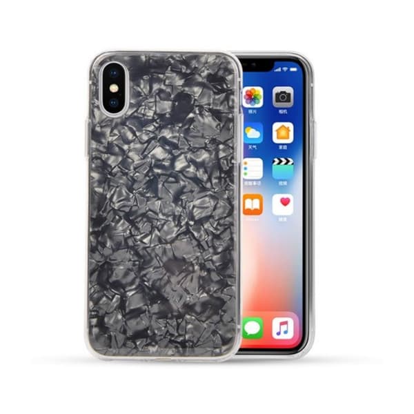 iPhone 7 8 Plus Mobilskal Svart Transparent Diamantmönster svart black