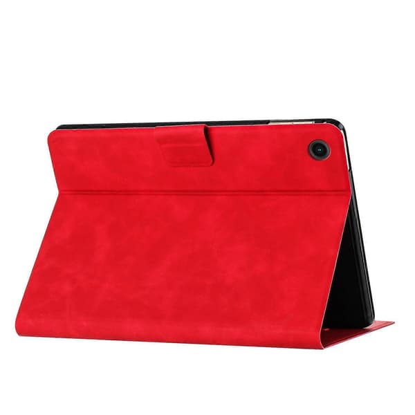 Fodral för Samsung Galaxy Tab A9 Par Katt Tryckt Mikrofiberläder Smart Tablet Skydd - Röd
