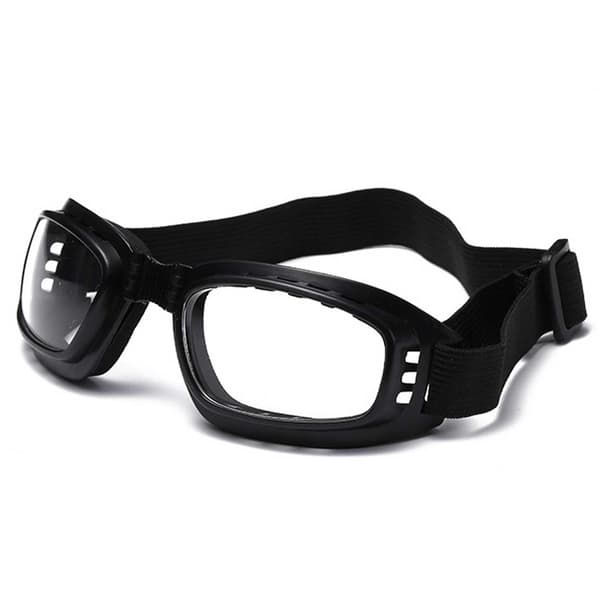Motorcykelbriller Retro MC Sort Klart Glas sort black