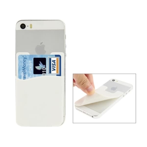 Universal kortholder for mobiltelefon hvit (selvklebende) hvit white