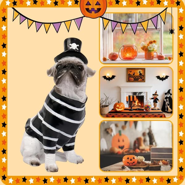 Leken hundestatue - Halloween hundefigurpynt A A