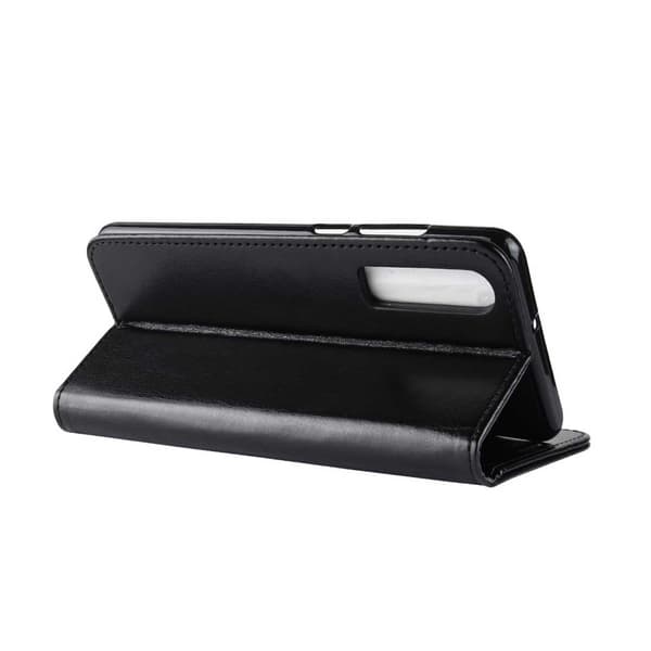 Huawei P30 Plånboksfodral Svart Läderfodral svart black